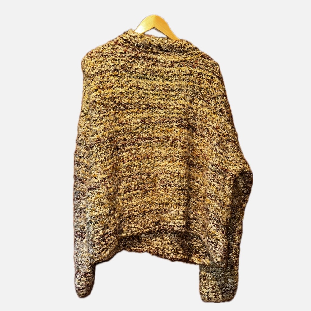 Cozy Multi Beige and Brown Colored Hand Knitted Pullover Sweater - Picture 2 of 9